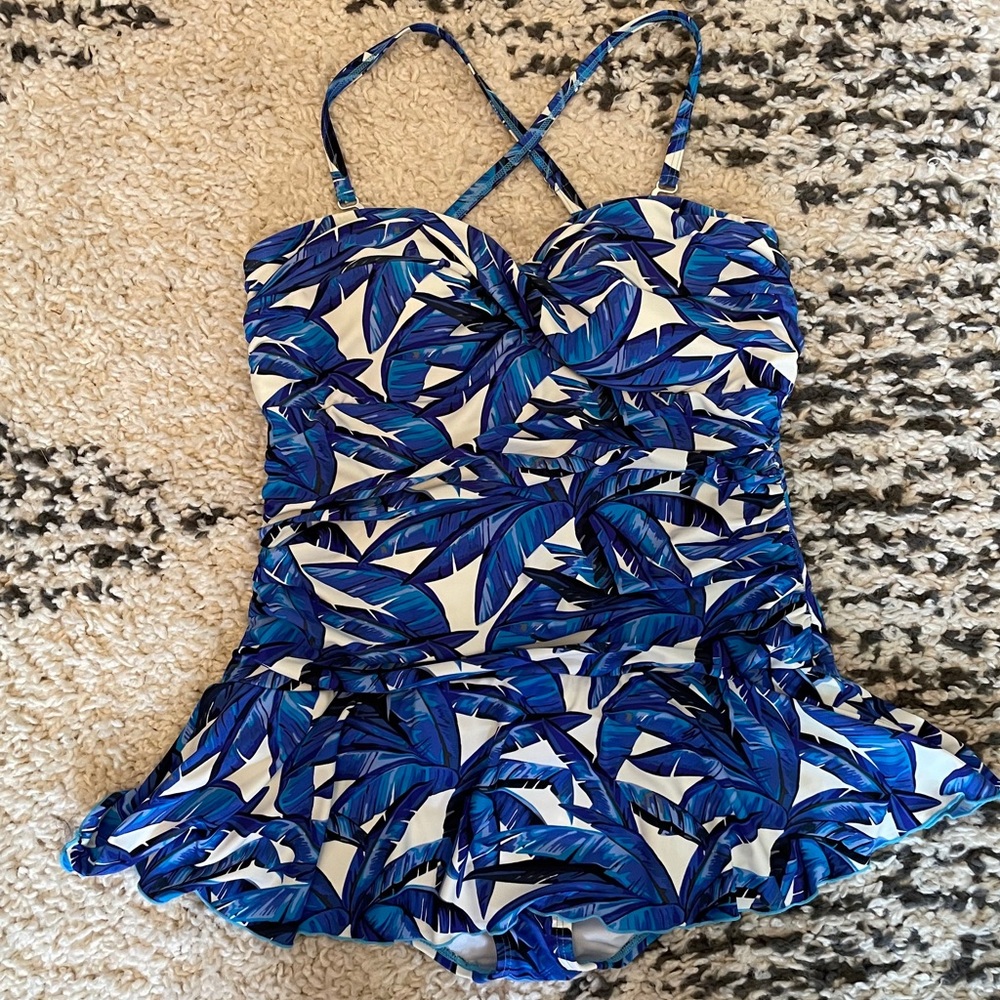 Blue Palm Tropical Swimsuit Always for Me
